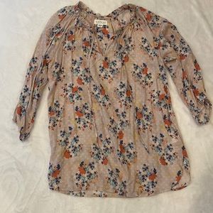 GUC Velvet Maternity pink floral blouse Sz M